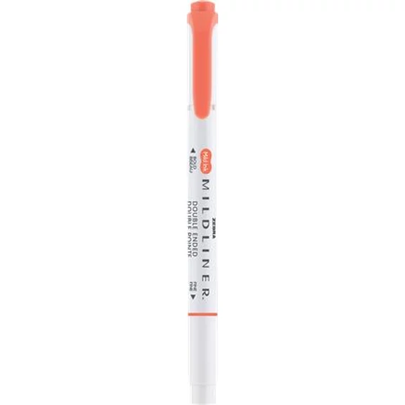 Szövegkiemelő, 1,0/3,5 mm, kétvégű, ZEBRA "Mildliner Warm", cinóber