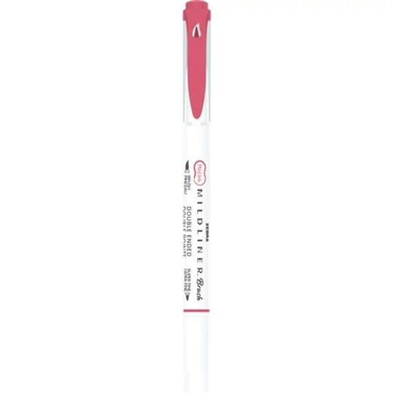 Ecsetirón, kétvégű ZEBRA "Mildliner Cool & Refined", piros