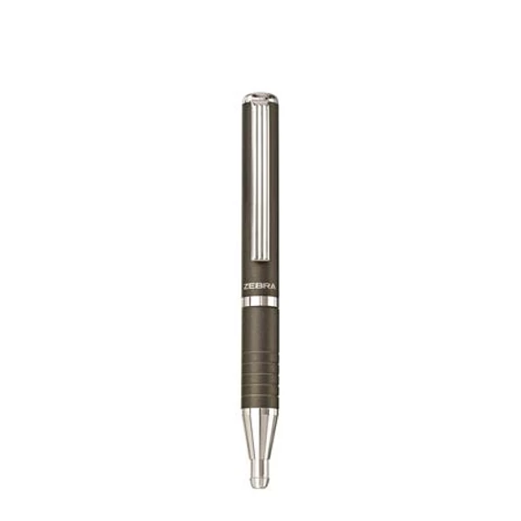 Golyóstoll, 0,24 mm, teleszkópos, metálszürke tolltest, ZEBRA "SL-F1", kék