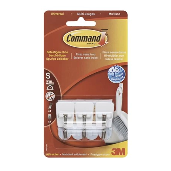 Mini műanyag akasztó fém kampóval, 3M SCOTCH "Command"