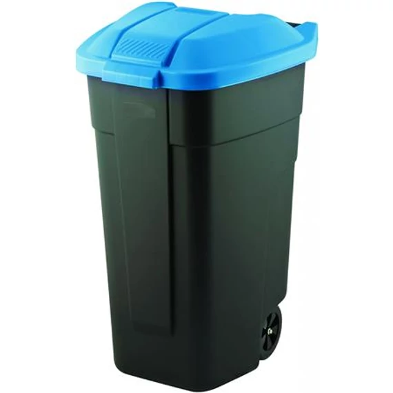 Görgős szemetes, műanyag, 110l, CURVER, kék/fekete