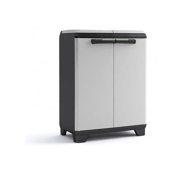 Szelektív hulladékgyűjtő szekrény, műanyag, KETER "Split Premium", szürke/fekete