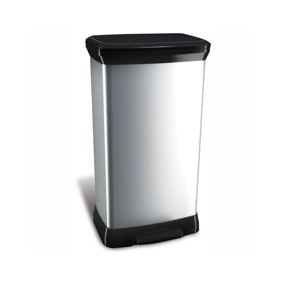 Pedálos szemetes, fémhatású, 50 l, CURVER