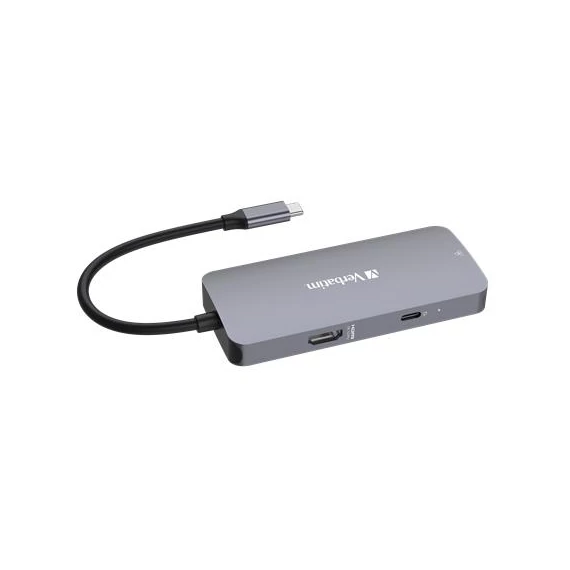 USB elosztó-HUB, USB-C PD/1xHDMI/1xRJ45/2xUSB-A 3.2 Gen1, VERBATIM