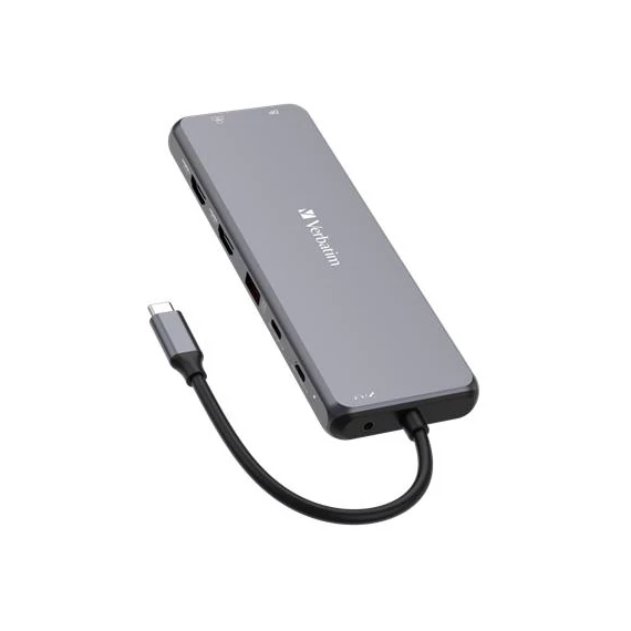 USB elosztó-HUB, 2xUSB-C PD/2xHDMI/DP/6xUSB-A/RJ45/audio, VERBATIM