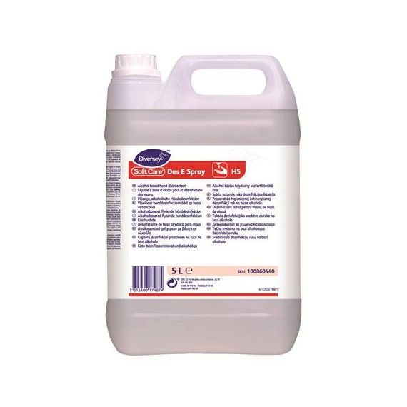 Kézfertőtlenítő folyadék, alkoholos, 5 l, "Soft Care Des E Spray"