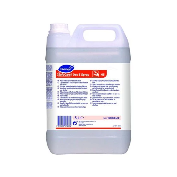 Kézfertőtlenítő folyadék, alkoholos, 5 l, "Soft Care Des E Spray"