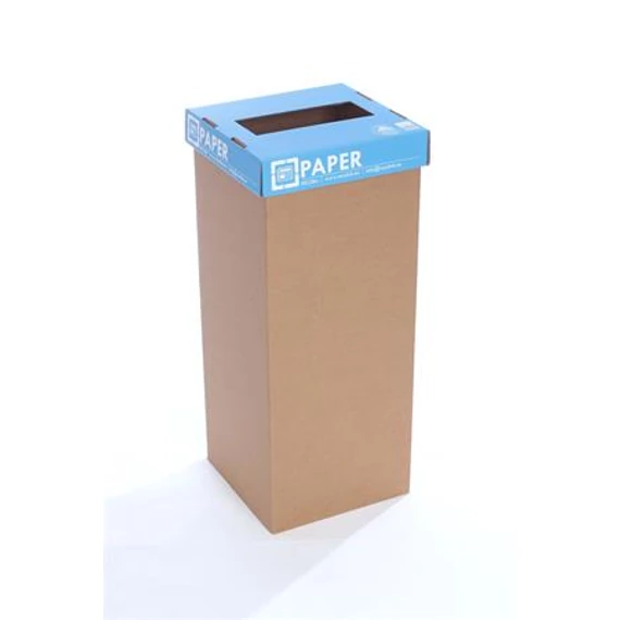 Szelektív hulladékgyűjtő, újrahasznosított, angol felirat, 50 l, RECOBIN "Office", kék