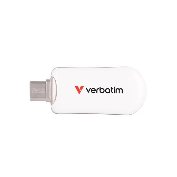 Pendrive, 256GB, USB-C 3.2 Gen1, VERBATIM "Plectra", fehér