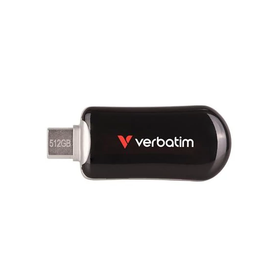 Pendrive, 512GB, USB-C 3.2 Gen1, VERBATIM "Plectra", fekete