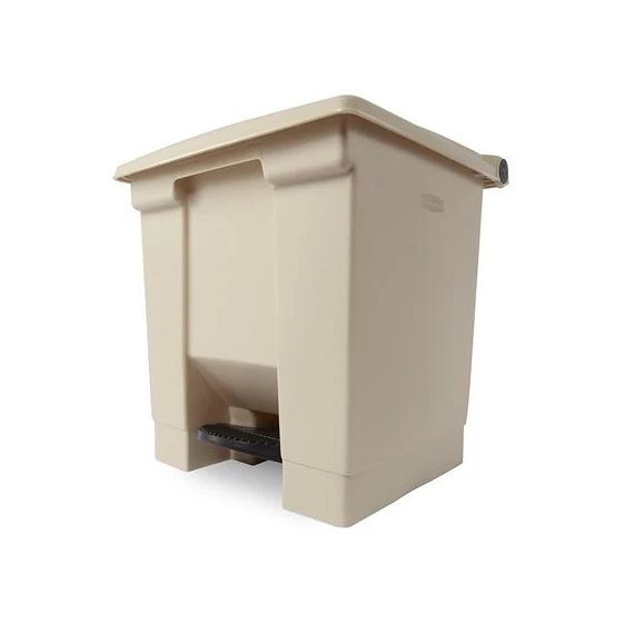 Pedálos szemetes, 30 l, műanyag, bézs, RUBBERMAID