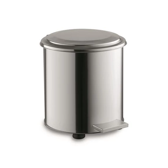 Pedálos tűzálló szemetes, ipari, fém, 50 l, ezüst