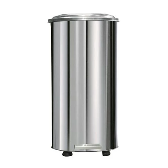 Pedálos tűzálló szemetes, ipari, fém, 70 l, ezüst
