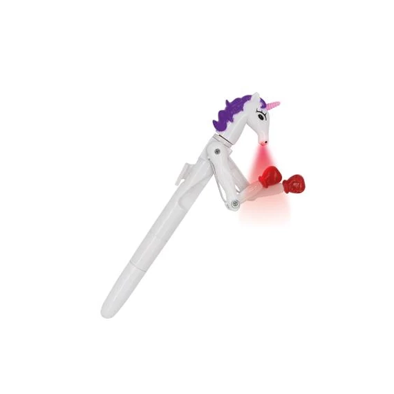Unikornis golyóstoll, 1 mm, LED fénnyel, WEDO "Lucky Punch", kék