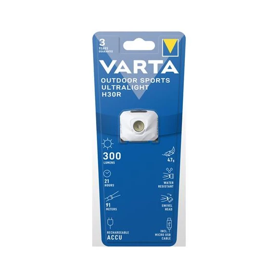 Fejlámpa, LED, kültéri, VARTA "Ultralight H30R", fehér