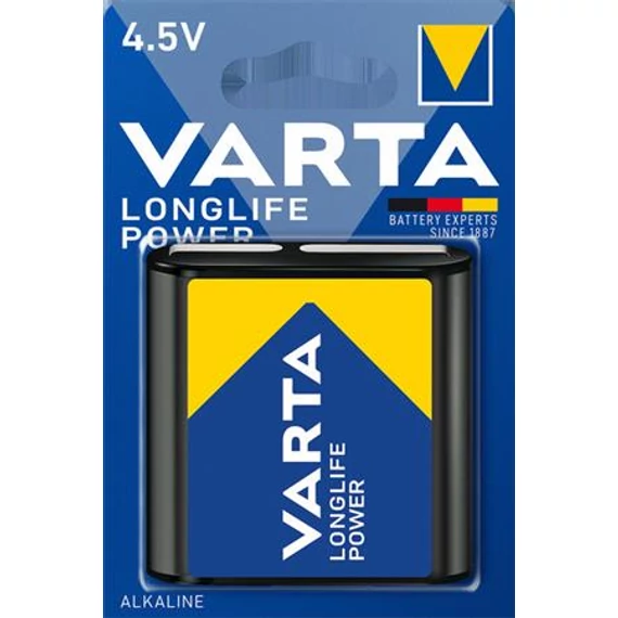 Elem, 3LR12 lapos elem, 4,5 V, 1 db, VARTA "Longlife Power"