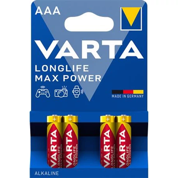 Elem, AAA mikro, 4 db, VARTA "Longlife Max Power" Elem, AAA mikro, 4 db, VARTA "Longlife Max Power"