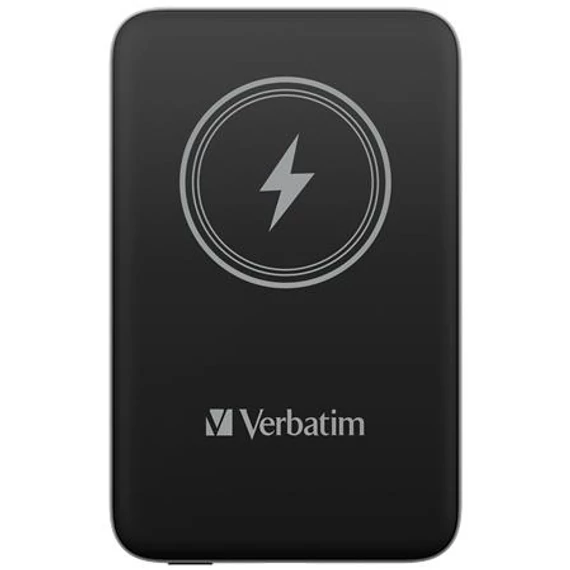 Hordozható akkumulátor, vezeték nélküli töltés, 10000 mAh, VERBATIM "MCP-10, fekete