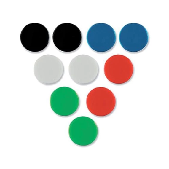 Mágneskorong, 20 mm, 8 db, NOBO piros Mágneskorong, 20 mm, 8 db, NOBO piros