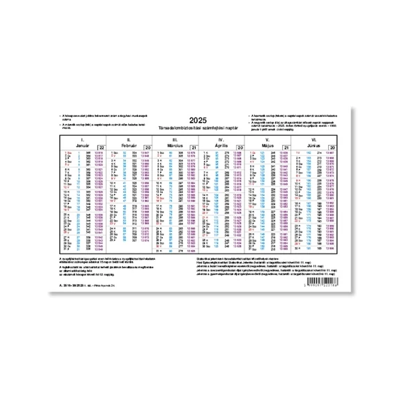 Számfejtési naptár 2025 évi