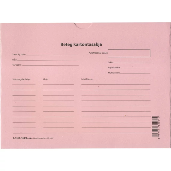 Betegek tasakja 220x160 mm