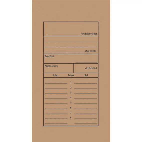 Fogászati röntgentasak 82x125 mm+12 mm klapni