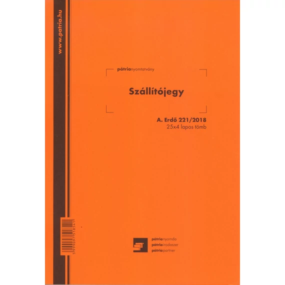 Szállítójegy tömb 25x4 lapos B/5 Szállítójegy tömb 25x4 lapos B/5