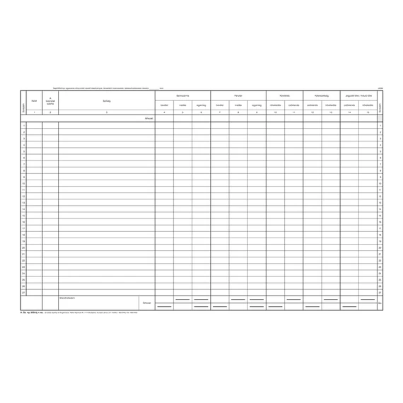 Naplófőkönyv a számviteli törvény szerinti egyes egyéb szervezetek részére Naplófőkönyv a számviteli törvény szerinti egyes egyéb szervezetek részére