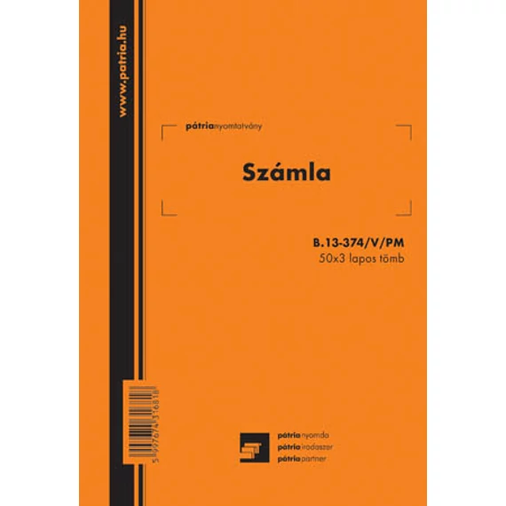 Számla 25x4 lapos tömb A/5 álló