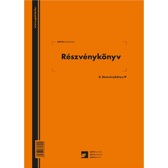 Részvénykönyv A/4 álló