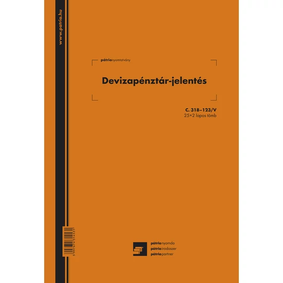 Deviza pénztárjelentés 25x2 lapos tömb A/4 álló
