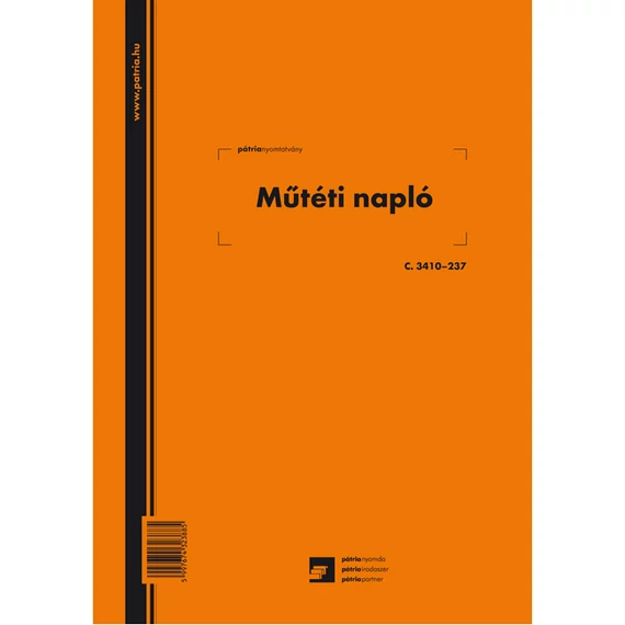 Műtéti napló 100 lapos könyv A/4 álló