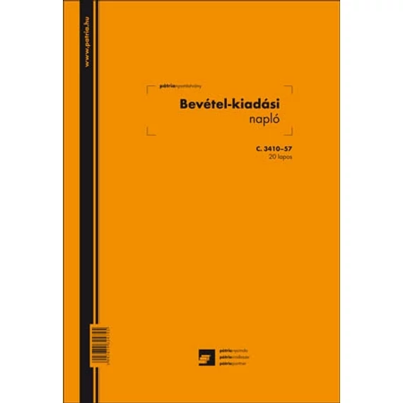 Bevétel-kiadás napló 20 lapos füzet A/4 álló