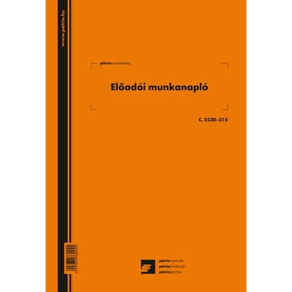 Előadói munkanapló 20 lapos füzet A/4 álló