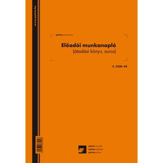 Előadói munkakönyv 20 lapos füzet A/4 álló