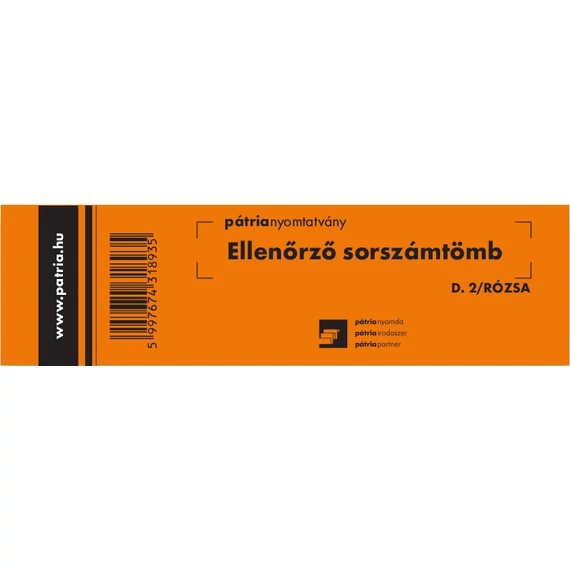 Ellenőrző sorszámtömb 100 lapos 146x40 mm rózsa