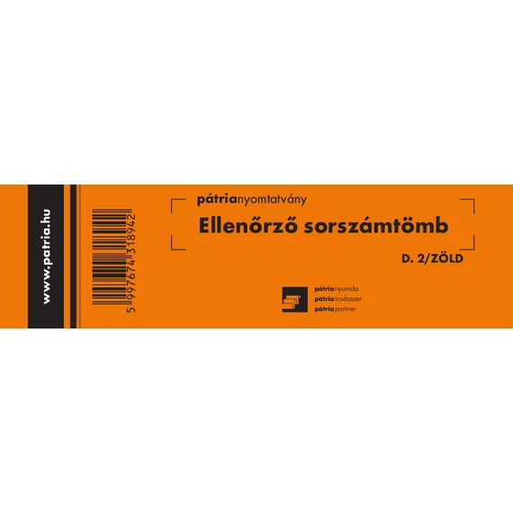 Ellenőrző sorszámtömb 100 lapos 146x40 mm zöld