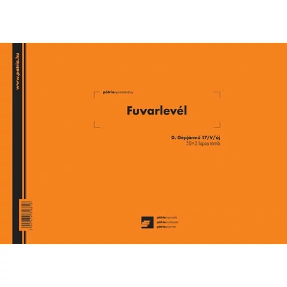 Fuvarlevél 50x3 lapos tömb A/4 fekvő