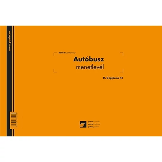 Autóbusz menetlevél 100 lapos tömb A/4 fekvő