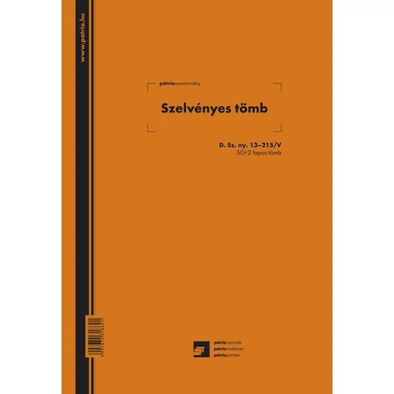 Szelvényes tömb ( 36 szelvényes ) 50x2 lapos tömb A/4 álló Szelvényes tömb ( 36 szelvényes ) 50x2 lapos tömb A/4 álló