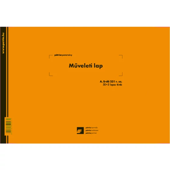 Műveleti lap 50x3 lapos tömb A/4 fekvő
