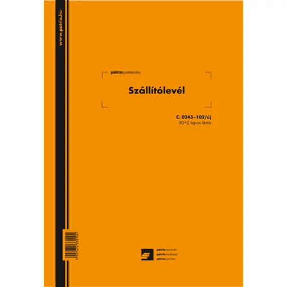 Szállítólevél 50x2 lapos tömb A/5 álló