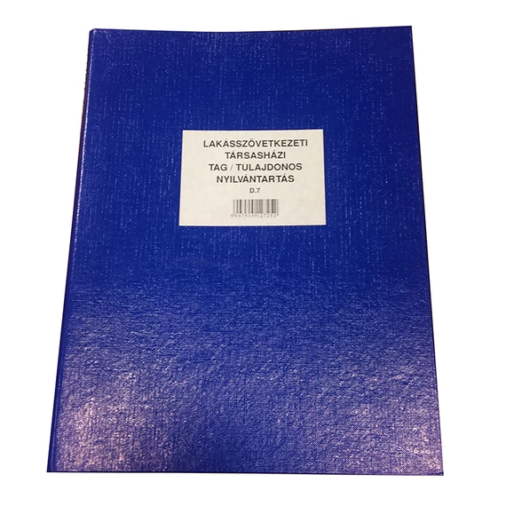 Lakásszövetkezeti Társasházi Tag Tulajdonos Nyilvántartás 50 lapos gyűrűskönyv Lakásszövetkezeti Társasházi Tag Tulajdonos Nyilvántartás 50 lapos gyűrűskönyv