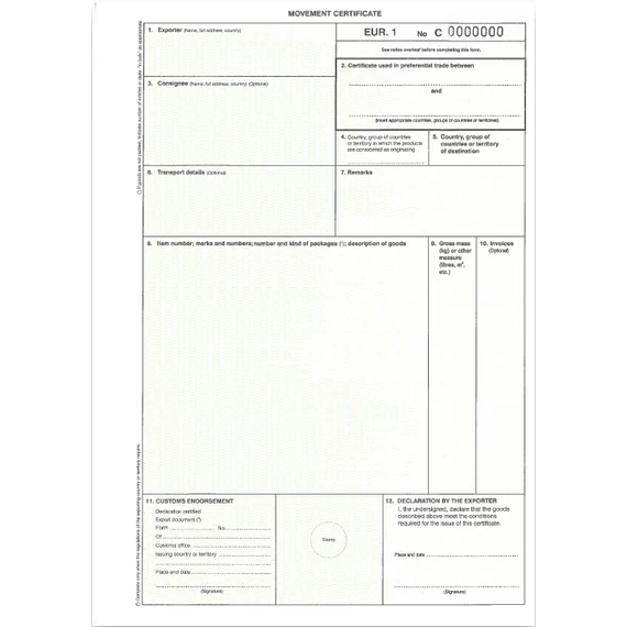 Szállítási bizonyítvány 4 pld-os