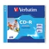 Kép 1/2 - CD-R lemez, nyomtatható, matt, ID, AZO, 700MB, 52x, 1 db, normál tok, VERBATIM