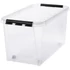 Kép 1/4 - Műanyag tárolódoboz, 70 liter, fekete fogantyúkkal, SMARTSTORE "Classic 70", átlátszó