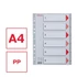 Kép 2/6 - Regiszter, műanyag, A4, 1-6, ESSELTE, szürke