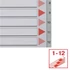 Kép 5/6 - Regiszter, műanyag, A4, 1-12, ESSELTE, szürke