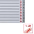 Kép 5/6 - Regiszter, műanyag, A4 Maxi, 1-31, ESSELTE, szürke