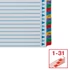 Kép 5/7 - Regiszter, karton, A4, 1-31, ESSELTE "Mylar"